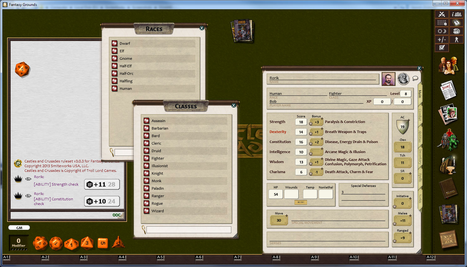 fantasy grounds 2 character sheet