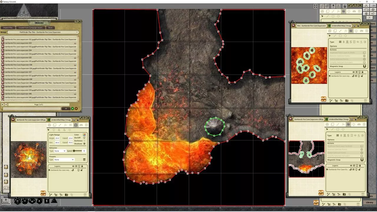 Pathfinder Flip-Tiles: Darklands Fire Caves Expansion - 24 Tessere Doppie Faccia 6x6 Per GDR, Grotte Di Fuoco E Magma, Per Dungeon Master - 4