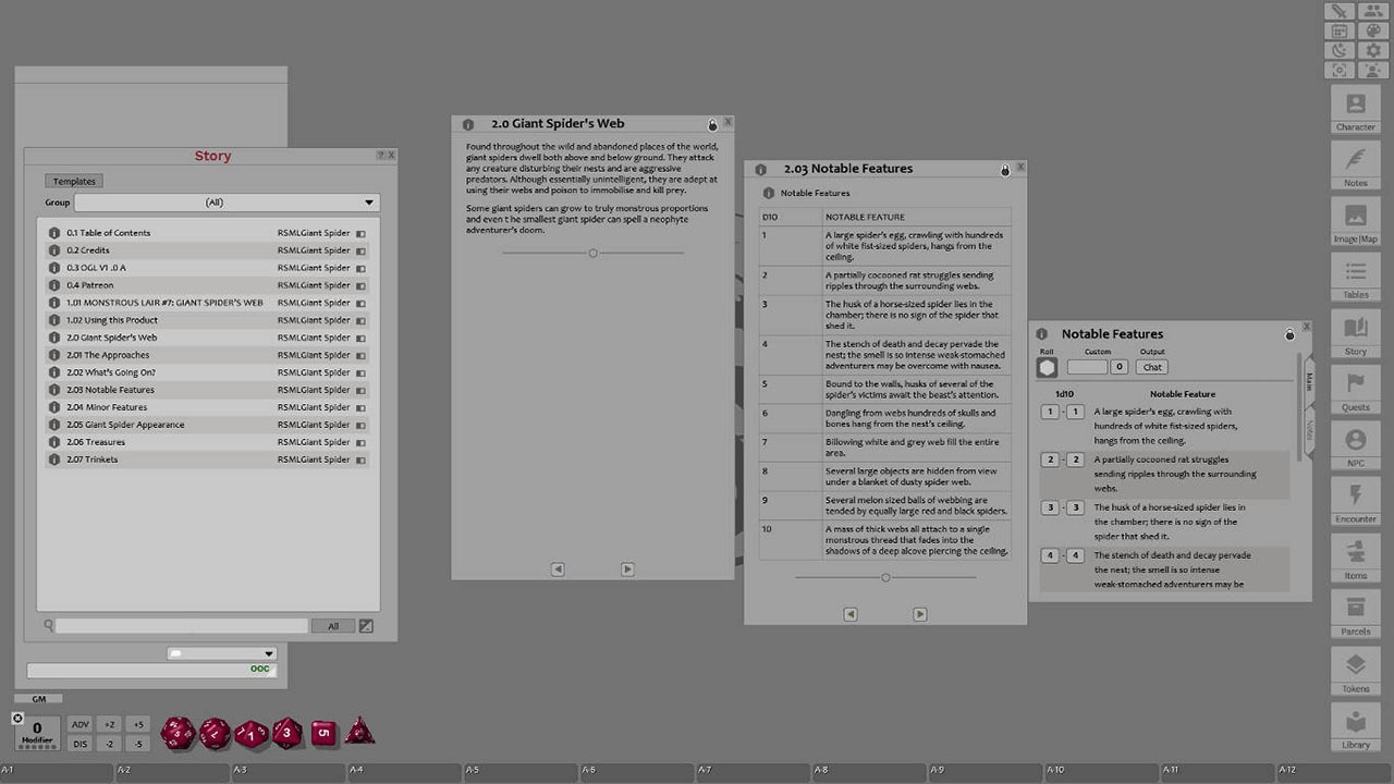 Monstrous Lair 7 Giant Spidera S Web For Fantasy Grounds