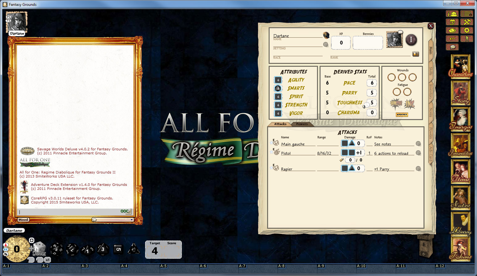 character sheet