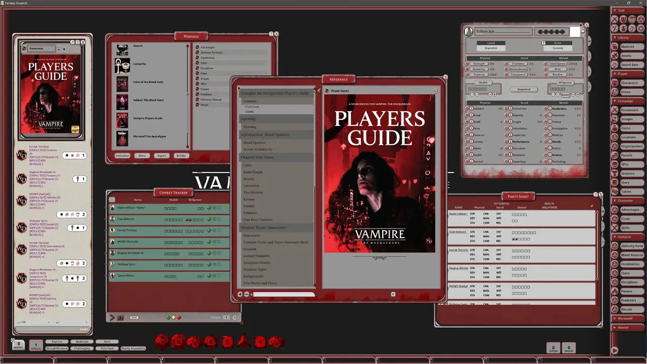 Vampire: The Masquerade 5E RPG: Player's Guide, Roleplaying Games