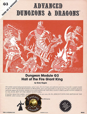 D&D Classics: G3 Hall of the Fire Giant King (1E) for Fantasy Grounds